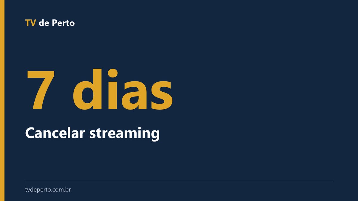 Capa tipográfica com o número 7 dias e o texto cancelar streaming