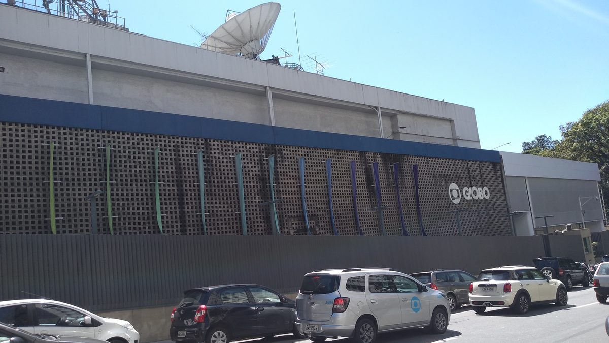 Fachada da sede da TV Globo, canal 4 do Rio de Janeiro