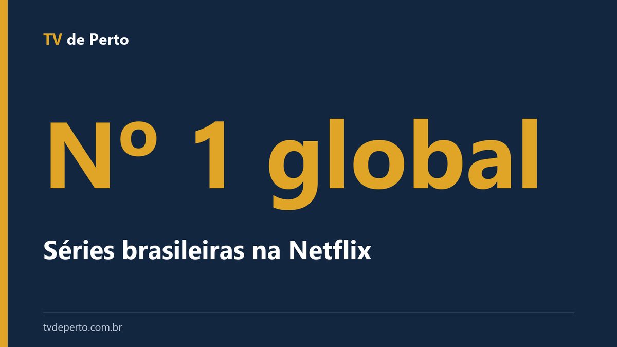 Capa tipográfica com o texto número 1 global e séries brasileiras na Netflix