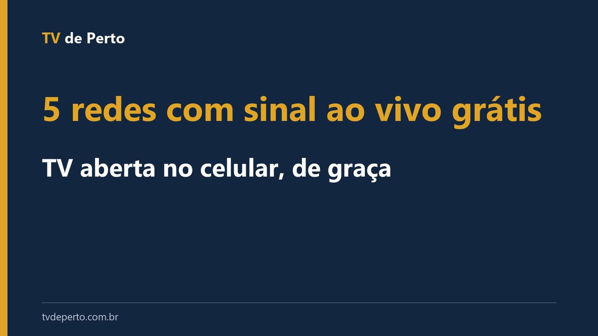 Capa tipográfica sobre os aplicativos oficiais e gratuitos para ver a TV aberta ao vivo no celular